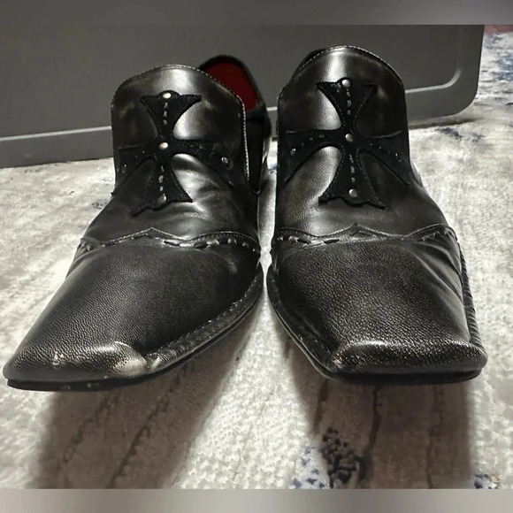 Robert Wayne "Armor" Brown Suede Cross design Leather Loafers. Mens Size 10 - Picture 13 of 16